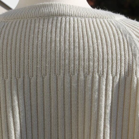 Anthology Women's Button Down Cardigan Cream Chunky Ribbed Oversized Size M - Picture 5 of 8